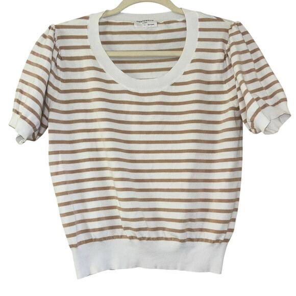 Anniewear Short Sleeve Sweater Women’s L Preppy Coastal Old Money Academia Work - Picture 1 of 9